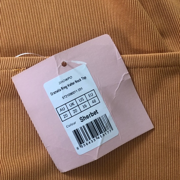 SHOWPO GRAZIELLA RING HALTER NECK TOP IN SHERBET - Picture 12 of 12